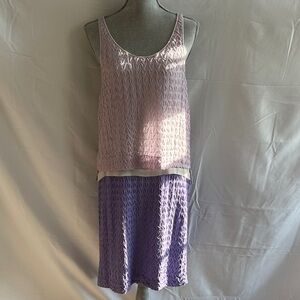 DIANE VON FURSTENBERG Lilac Purple Two-Tone Silk Bethan Shift Dress Size 8